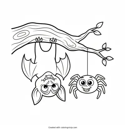 Upside Down Halloween Fun Coloring Page