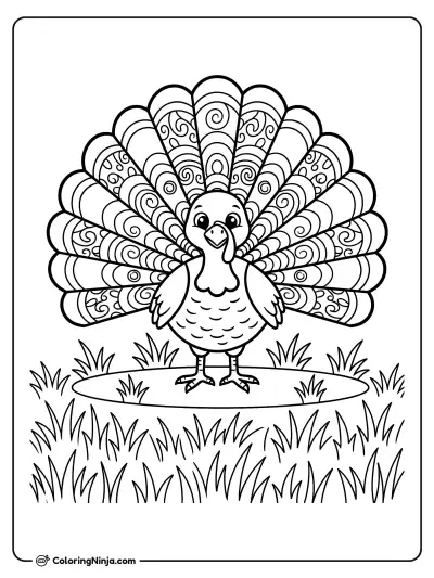 Pavo alegre en el prado