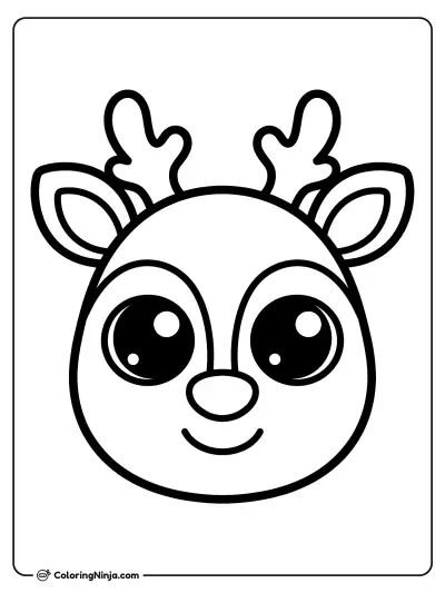 Cara de reno tierno estilo kawaii