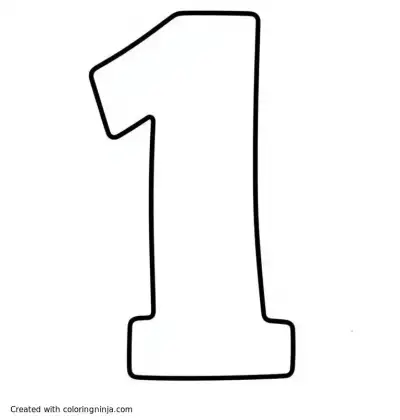 A coloring page of simple number one coloring book