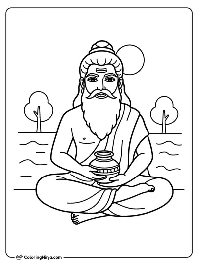 Retrato sencillo del sabio Agastya