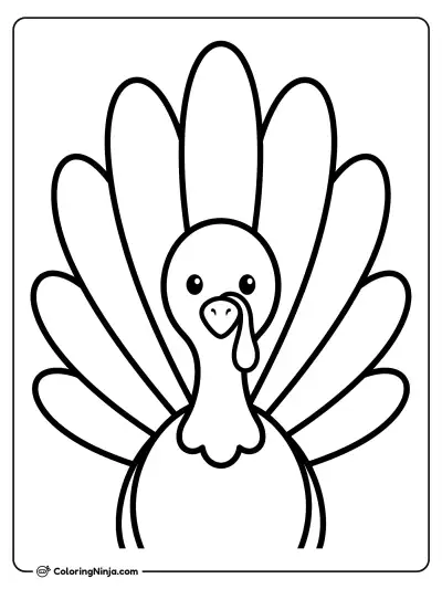Blank Tail Turkey Template Coloring Page