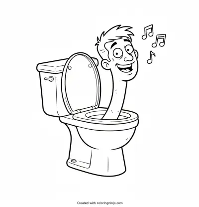 Skibidi Toilet Coloring Page