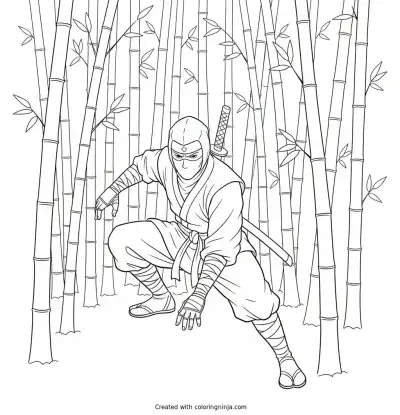 Bamboo Forest Stealth Walk Coloring Page
