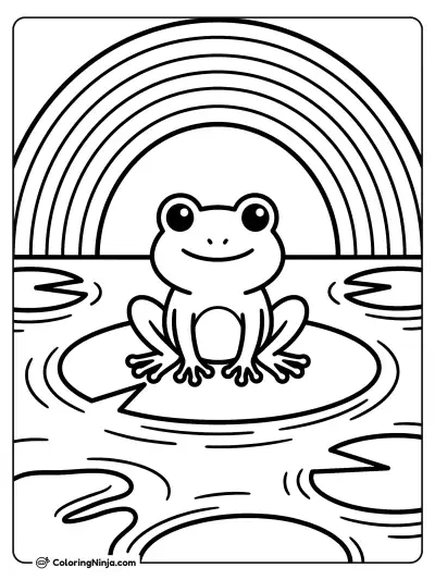 Little Frog Pond Rainbow Coloring Page