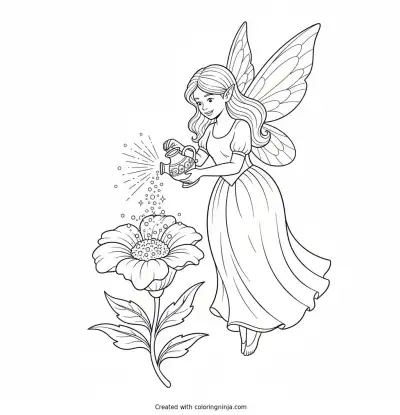 Sprinkling Magic Garden Dust Coloring Page