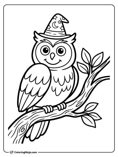 The Wise Night Wizard Coloring Page