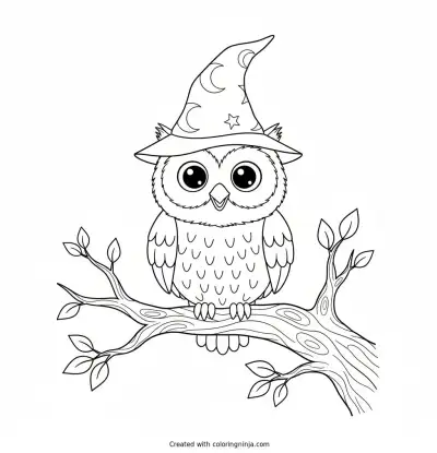 The Wise Night Owl Coloring Page
