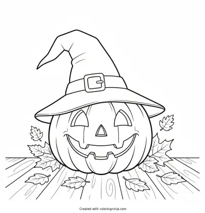 The Friendly Jack-o'-Lantern Coloring Page