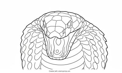 A coloring page of snake