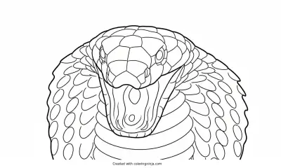 A coloring page of snake