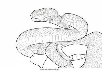 A coloring page of snake