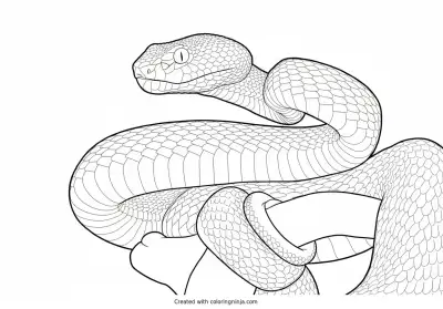 A coloring page of snake