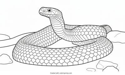 A coloring page of snake