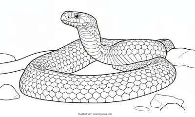 A coloring page of snake