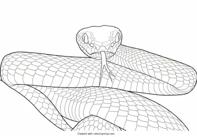 A coloring page of snake