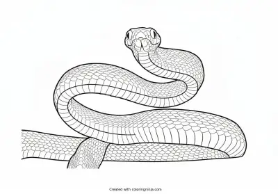 A coloring page of snake