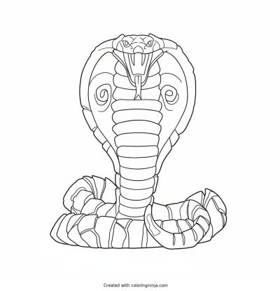 A coloring page of snake