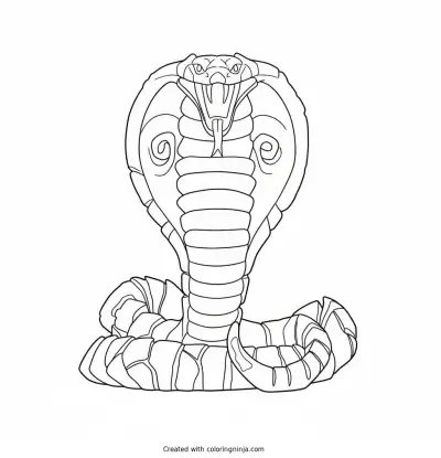 A coloring page of snake