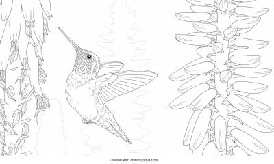 A coloring page of spring