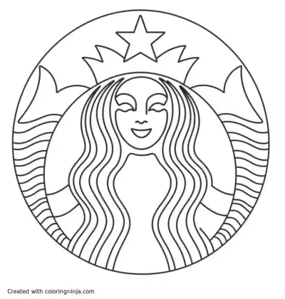 A coloring page of starbucks logo