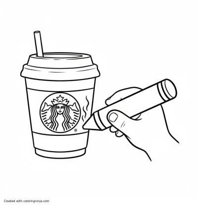 A coloring page of starbucks