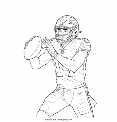 A coloring page of Stefon diggs