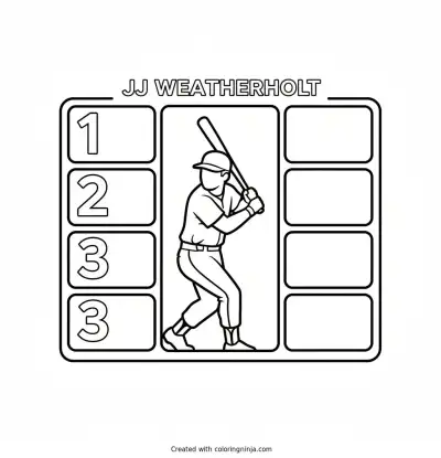 Stratomatic Card Jj Weatherholt 1,2,3 Coloms Coloring Page