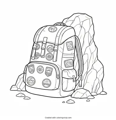 Outdoor Explorer Pack Coloring Page