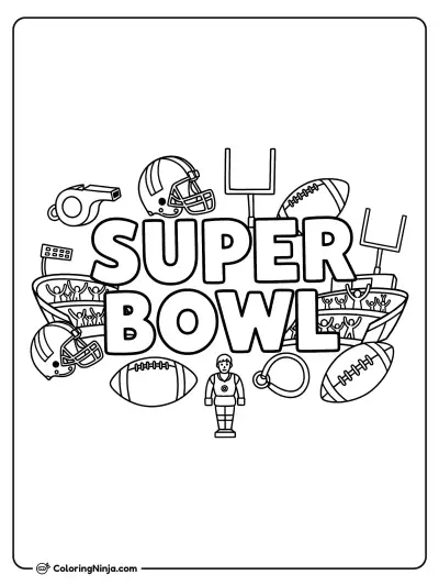 Super Bowl Football Fun Coloring Page