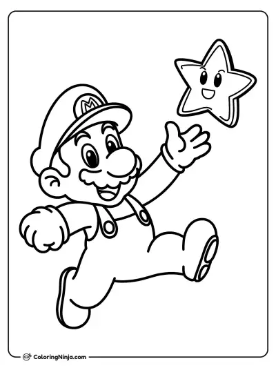 Super Mario atrapando una estrella
