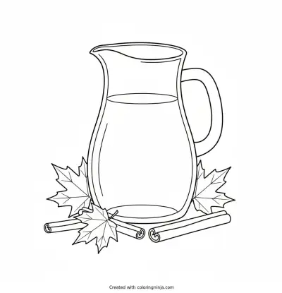 Fresh Apple Cider Jug Coloring Page