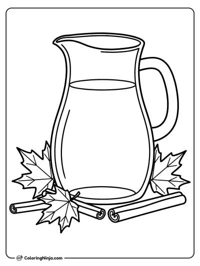 Fresh Apple Cider Jug Coloring Page