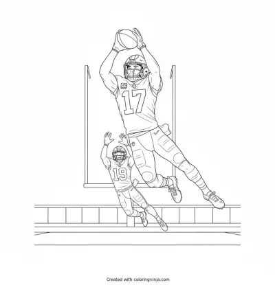 Terry McLaurin High Flying Catch Coloring Page