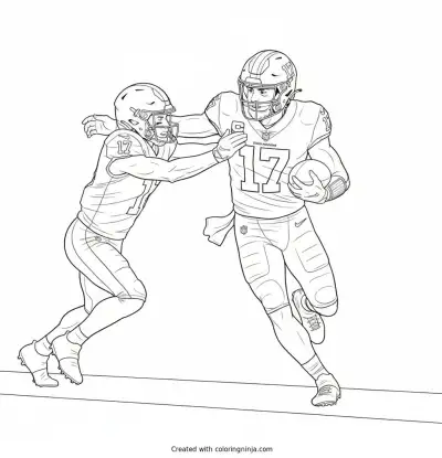 Terry McLaurin Sideline Sprint Coloring Page