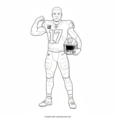 Terry McLaurin Heroic Sideline Portrait Coloring Page