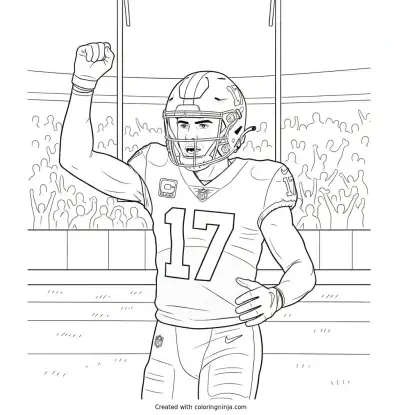 Terry McLaurin Touchdown Celebration Coloring Page