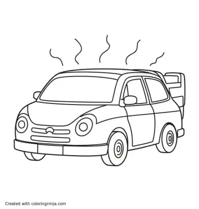 A coloring page of Tesco car Wash