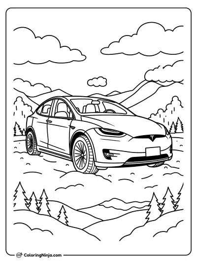Un Tesla Model X al aire libre