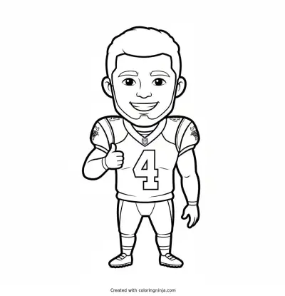 Tetairoa McMillan Friendly Cartoon Coloring Page