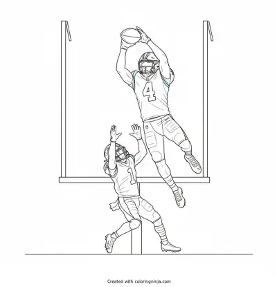 Tetairoa McMillan High Catch Coloring Page