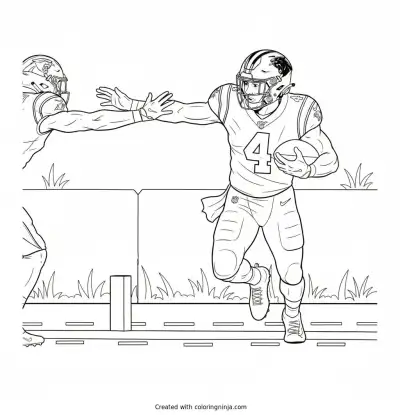 Tetairoa McMillan Sideline Sprint Coloring Page