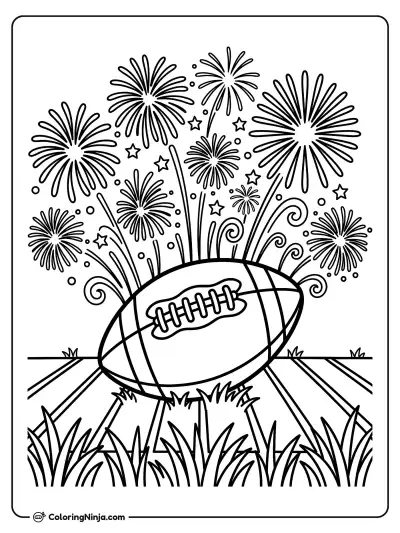 Fuegos artificiales en el campo de fútbol