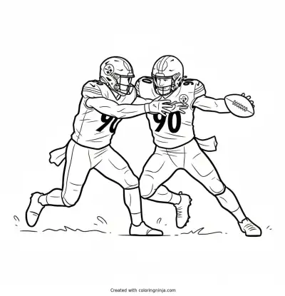 T.J. Watt Strip Sack Action Coloring Page
