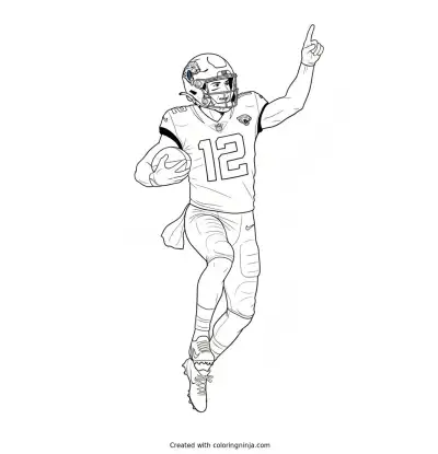 Travis Hunter High Stepping Celebration Coloring Page