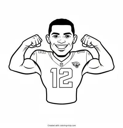 Travis Hunter Cute Cartoon Star Coloring Page