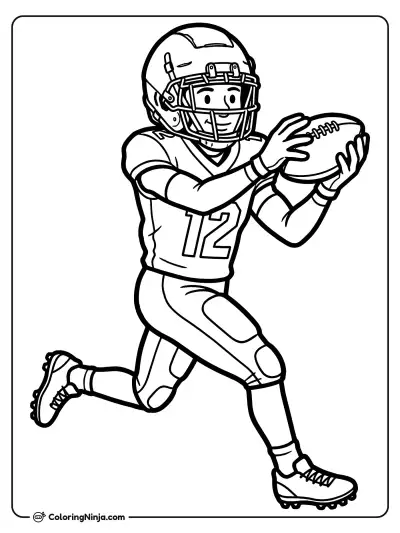 Travis Hunter Running the Field Coloring Page