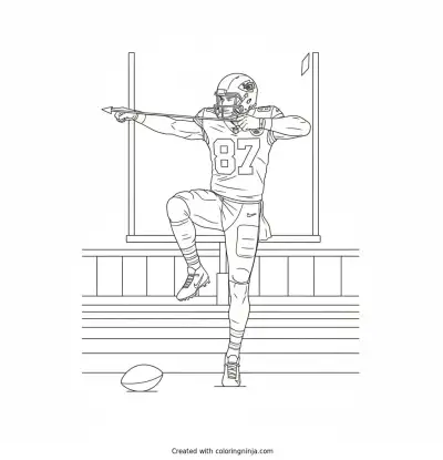 Travis Kelce Archer Dance Coloring Page