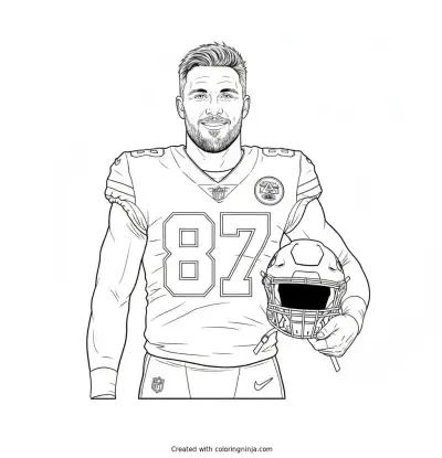 Travis Kelce Sideline Portrait Coloring Page