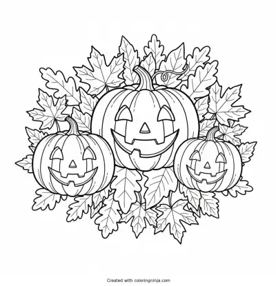 Tres Calabazas Sonrientes De Halloween Coloring Page